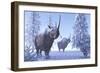 Woolly Rhino Males During a Snowy Winter in the Pleistocene Period-Stocktrek Images-Framed Art Print