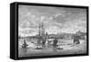 Woolwich Dockyard from the Thames, c1750, (1912). Artists: Unknown, John Boydell-John Boydell-Framed Stretched Canvas