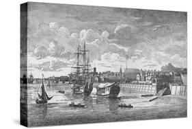 Woolwich Dockyard from the Thames, c1750, (1912). Artists: Unknown, John Boydell-John Boydell-Stretched Canvas