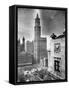 Woolworth Building and Relief Sculpture on Building Side-W.J. Roege-Framed Stretched Canvas