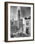 Woolworth Building and Relief Sculpture on Building Side-W.J. Roege-Framed Photographic Print
