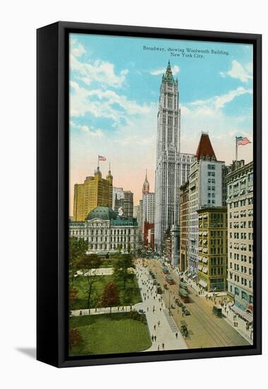 Woolworth Building, Broadway, New York City-null-Framed Stretched Canvas