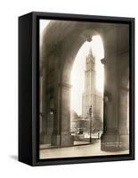 Woolworth Building Through Arch-null-Framed Stretched Canvas