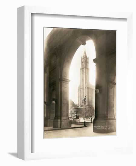 Woolworth Building Through Arch-null-Framed Photographic Print