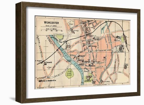 'Worcester', c20th Century-John Bartholomew-Framed Giclee Print