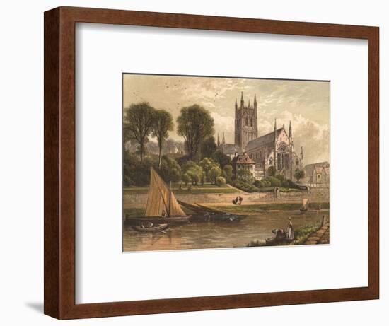 Worcester Cathedral 1870-null-Framed Art Print