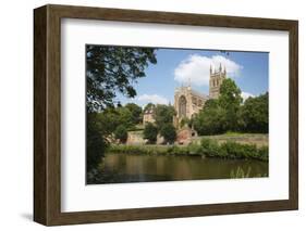 Worcester Cathedral and the River Severn, Worcester, Worcestershire, England-Stuart Black-Framed Photographic Print