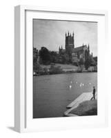 Worcester Cathedral from the East, Looking across the Severn-null-Framed Photographic Print