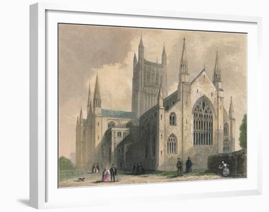 Worcester Cathedral, North West View, 1836-Henry Winkles-Framed Giclee Print