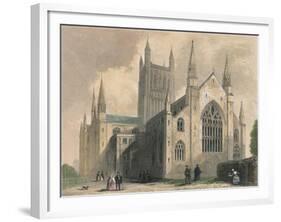 Worcester Cathedral, North West View, 1836-Henry Winkles-Framed Giclee Print