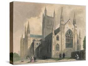 Worcester Cathedral, North West View, 1836-Henry Winkles-Stretched Canvas