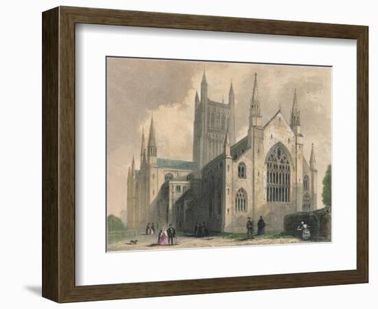 Worcester Cathedral, North West View, 1836-Henry Winkles-Framed Giclee Print