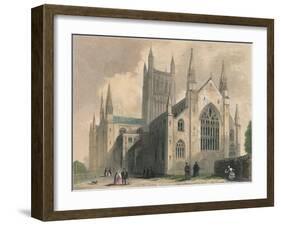 Worcester Cathedral, North West View, 1836-Henry Winkles-Framed Giclee Print