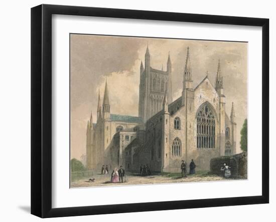 Worcester Cathedral, North West View, 1836-Henry Winkles-Framed Giclee Print