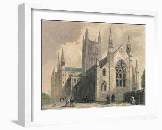 Worcester Cathedral, North West View, 1836-Henry Winkles-Framed Giclee Print