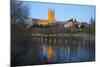 Worcester Cathedral on the River Severn Floodlit at Dusk, Worcester, Worcestershire, England, UK-Stuart Black-Mounted Photographic Print