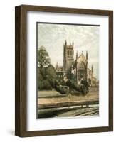 Worcester Cathedral, Worcestershire, C1870-Hanhart-Framed Giclee Print