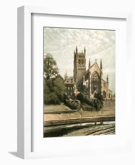 Worcester Cathedral, Worcestershire, C1870-Hanhart-Framed Giclee Print