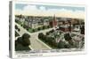 Worcester, Massachusetts - Aerial View of City Hospital-Lantern Press-Stretched Canvas