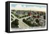 Worcester, Massachusetts - Aerial View of City Hospital-Lantern Press-Framed Stretched Canvas