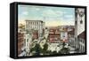 Worcester, Massachusetts - Aerial View of Harrington Corner-Lantern Press-Framed Stretched Canvas