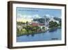 Worcester, Massachusetts - Bridge View of White City-Lantern Press-Framed Art Print