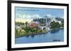 Worcester, Massachusetts - Bridge View of White City-Lantern Press-Framed Premium Giclee Print