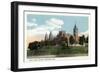 Worcester, Massachusetts - Campus View of Holy Cross College-Lantern Press-Framed Art Print