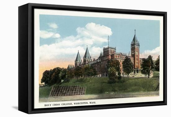 Worcester, Massachusetts - Campus View of Holy Cross College-Lantern Press-Framed Stretched Canvas