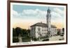Worcester, Massachusetts - Exterior View of City Hall-Lantern Press-Framed Art Print