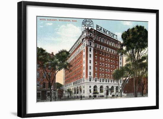 Worcester, Massachusetts - Exterior View of the Hotel Bancroft-Lantern Press-Framed Art Print