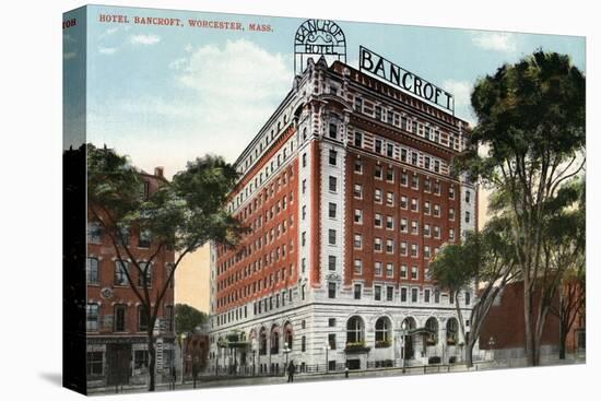 Worcester, Massachusetts - Exterior View of the Hotel Bancroft-Lantern Press-Stretched Canvas