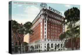 Worcester, Massachusetts - Exterior View of the Hotel Bancroft-Lantern Press-Stretched Canvas