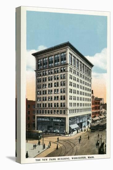 Worcester, Massachusetts - Exterior View of the New Park Building-Lantern Press-Stretched Canvas