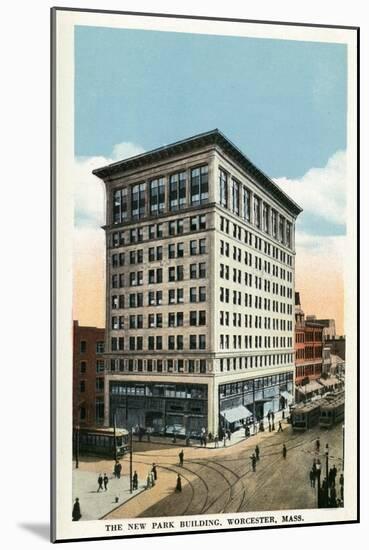 Worcester, Massachusetts - Exterior View of the New Park Building-Lantern Press-Mounted Art Print