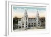 Worcester, Massachusetts - Exterior View of Union Station-Lantern Press-Framed Art Print