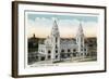 Worcester, Massachusetts - Exterior View of Union Station-Lantern Press-Framed Art Print