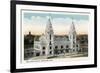 Worcester, Massachusetts - Exterior View of Union Station-Lantern Press-Framed Premium Giclee Print