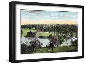 Worcester, Massachusetts - View of Green Hill Park-Lantern Press-Framed Art Print