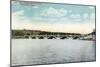 Worcester, Massachusetts - View of New Lake Quinsigamond Bridge-Lantern Press-Mounted Art Print