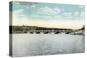 Worcester, Massachusetts - View of New Lake Quinsigamond Bridge-Lantern Press-Stretched Canvas