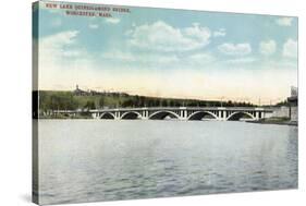 Worcester, Massachusetts - View of New Lake Quinsigamond Bridge-Lantern Press-Stretched Canvas