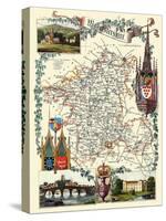 Worcestershire , England-A Map By Thomas Moule ( A Circa 1848 Print )-Thomas Moule-Stretched Canvas