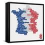 Word Cloud Map of France-adam.golabek-Framed Stretched Canvas