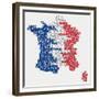 Word Cloud Map of France-adam.golabek-Framed Premium Giclee Print