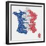 Word Cloud Map of France-adam.golabek-Framed Premium Giclee Print