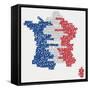 Word Cloud Map of France-adam.golabek-Framed Stretched Canvas