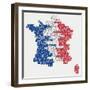 Word Cloud Map of France-adam.golabek-Framed Art Print