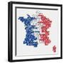 Word Cloud Map of France-adam.golabek-Framed Art Print