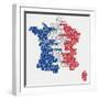 Word Cloud Map of France-adam.golabek-Framed Art Print